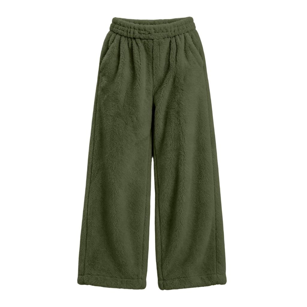 Women's Casual Plush Wide Leg Pants with Soft for and Everyday Wear