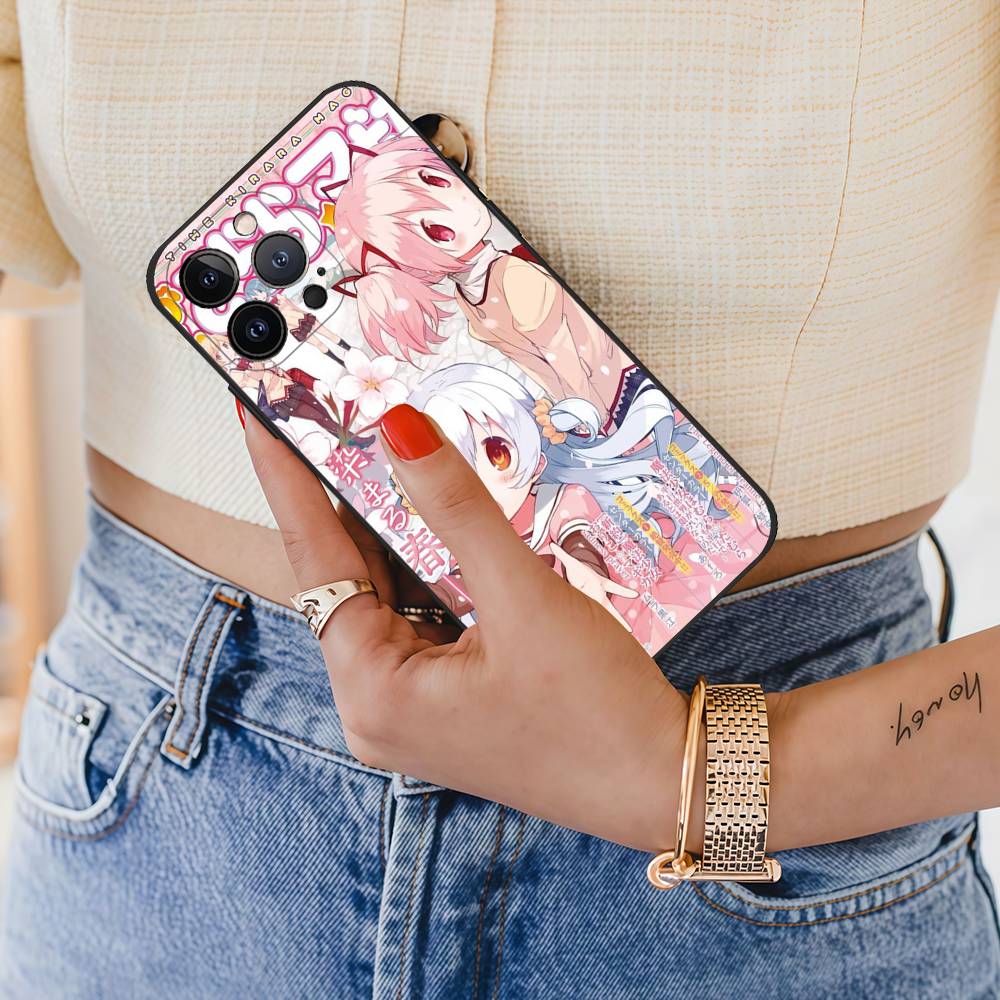 Popular Anime Girl Anime Black Soft Silicone Phone Case For Iphone17 Air 16 15 14 13 12 11 Mini Pro Max Plus