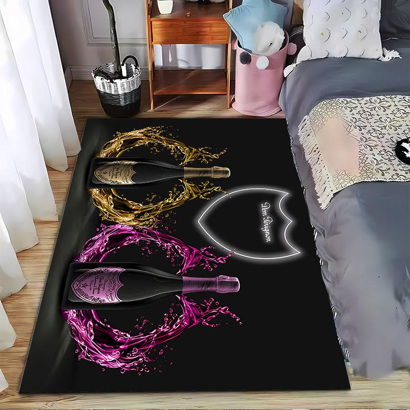 Champagne Bottle Splash Carpet suitable as a non-slip mat for the living room or bedroom sofa