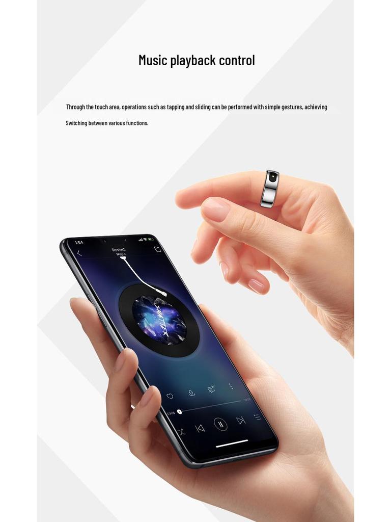 QRING R08 Smart Ring: Wodoodporny z monitorowaniem tlenu we krwi, snu, tętna, alertami o wiadomościach, sterowaniem gestami.