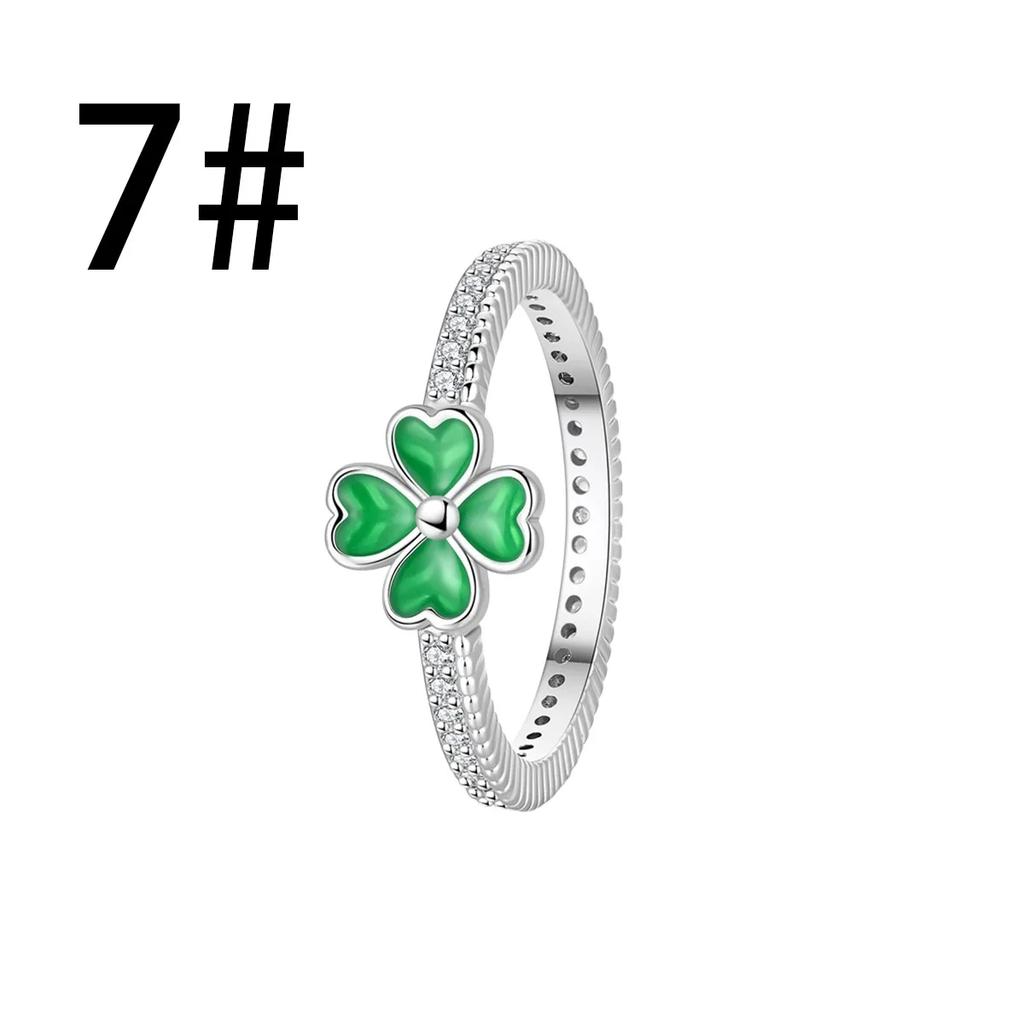 Lucky 925 Silver Charms Green Four Leaf Clover Horseshoe Bead Earrings Pendant Exquisite Bracelets Necklaces DIY Jewelry