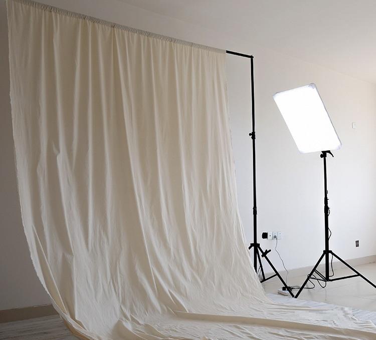 Natuurlijk Effen Beige Katoen Fotografie Achtergrond Scherm Doek voor Fotostudio Video 2.45m Breed Decoratie Stof 1pc W2.45xL3m