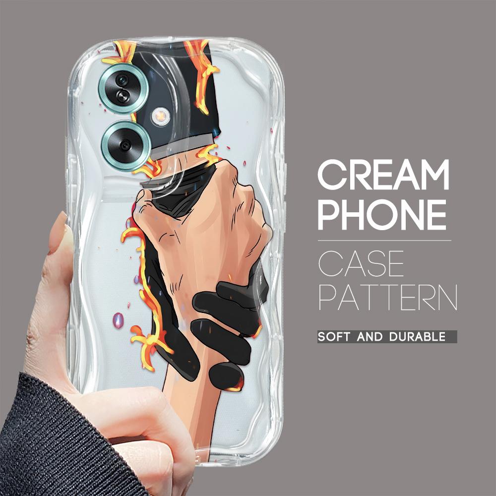 

Милий мультяшний візерунок, кремовий текстурний корпус, м’який силіконовий чохол з хвилястим краєм для OPPO Reno Realme Realme C11 2020 прозорий