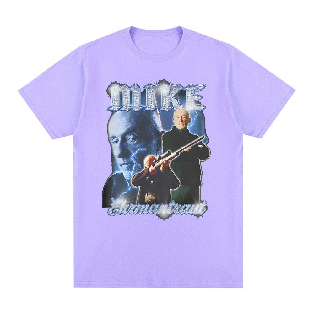 Mike Ehrmantraut Breaking Bad T Shirt Better Call Saul Graphic Print T-shirts Men's Vintage Cotton Short Sleeves Gothic T Shirts