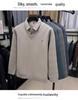 2025 Winter Men's Faux Two-Piece Sweater: New Thick Knit with Shirt Collar and Warm Velvet Layer