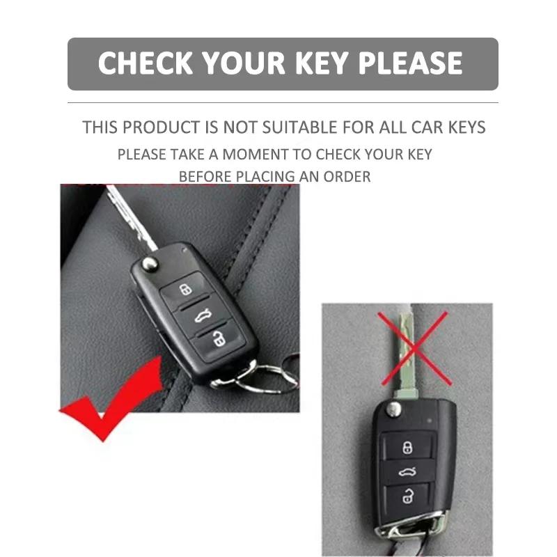 Valve Stems Caps For VOLKSWAGEN VW Zinc Alloy Car Folding Key Case Cover Shell Holder Protection For VW Volkswagen Polo Tiguan P Oz5