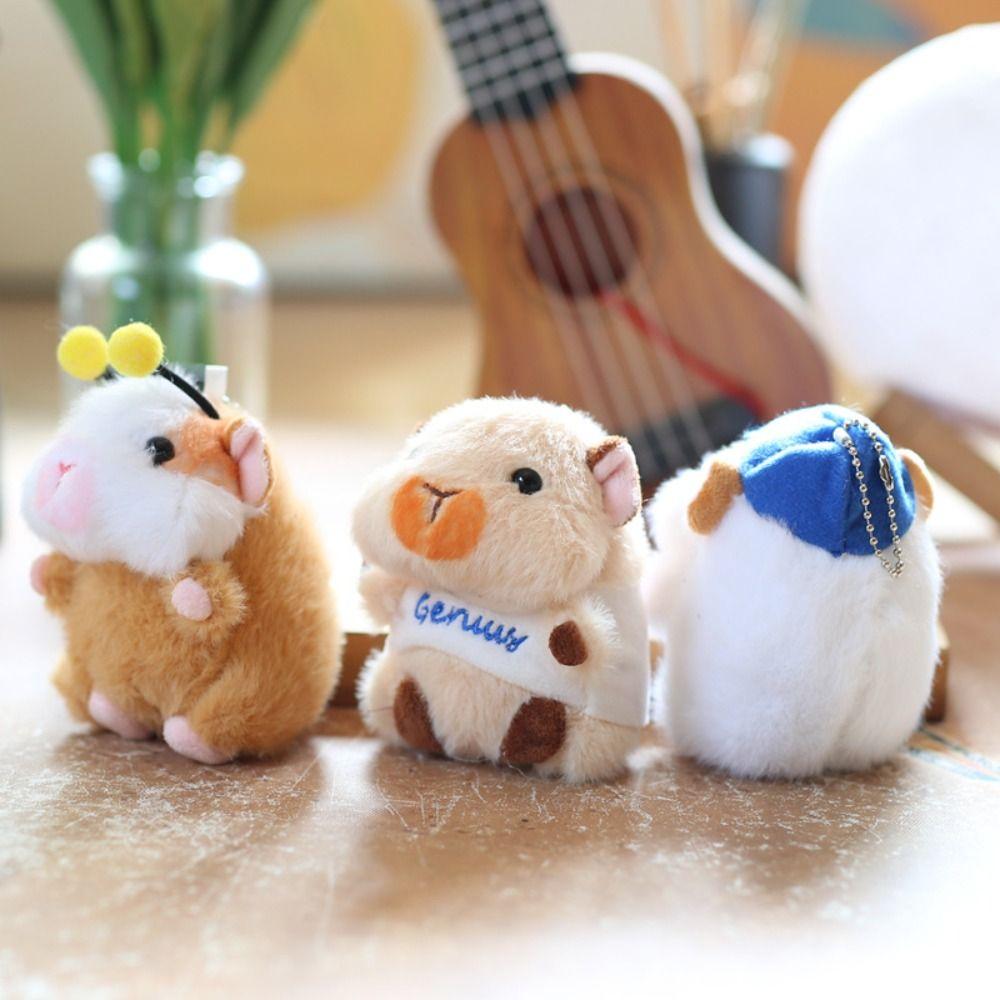 Bee Guinea Pig Plush Keychain Cartoon Hamster Pendant Plush Guinea Pig Keyring  Backpack Decor