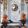Welcome Door Sign Scary Halloween Door Hangings Ghost Pumpkin Front Door Hanger Wooden Sign for Home Yard Mantle Living Room