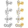 Gold Plated Zircon Body Piercing Earrings Women's Wedding & Party Jewelry Cross-border Bestseller