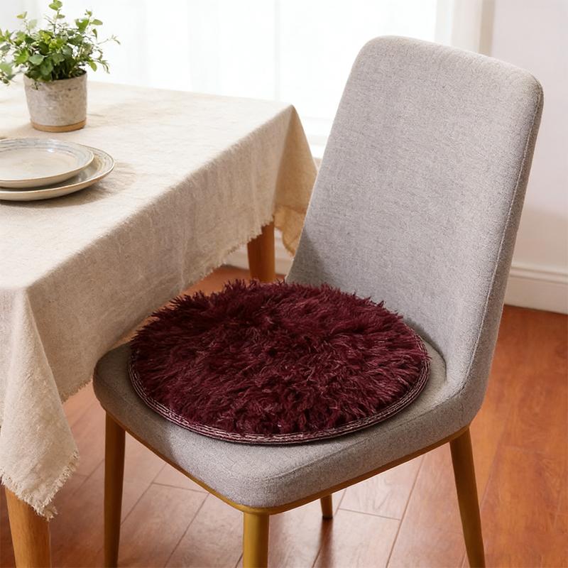 1 Stück Sitzkissen Hohe Qualität Flauschig Geeignet für Esszimmerstühle Hockerpolster Warme Kunstfellkissen Zuhause Rund Nordischer Stil