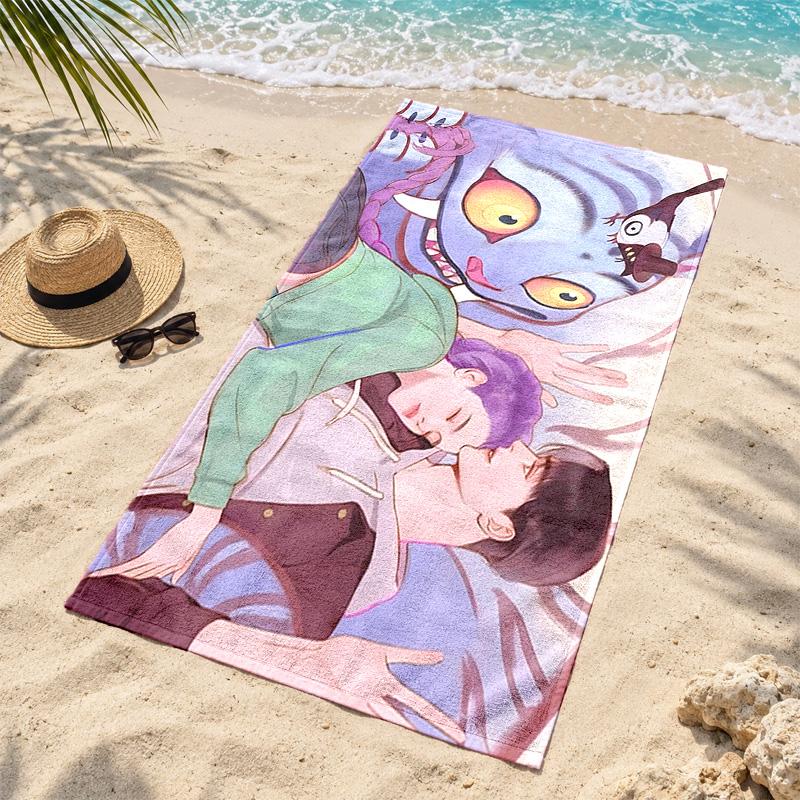 Kpop demon hunters Microfiber Beach Towel Quick Dry Sand Free Lightweight Beach Towels for Travel Swimming Camping