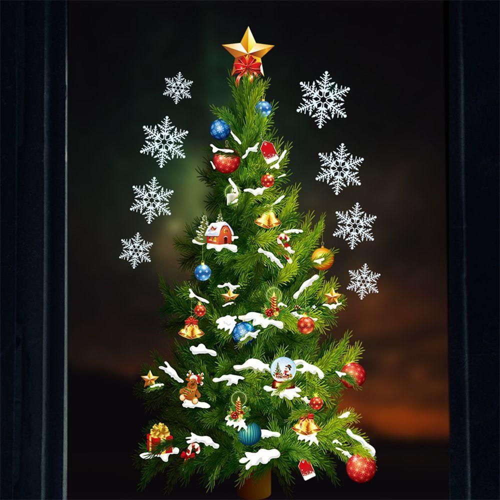 Removable Christmas Tree Wall Stickers Self-Adhesive Christmas Tree Decals Christmas Season
