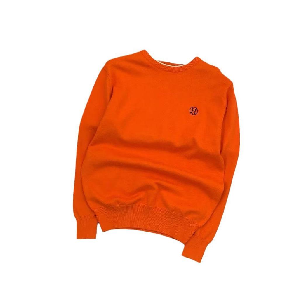 Trendy Embroidered Letter Round Neck Knitted Sweater - Men's Light Luxury Autumn/Winter.