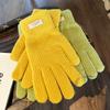Korean version of knitted women's cold-proof thickened candy color labeling cycling fingers