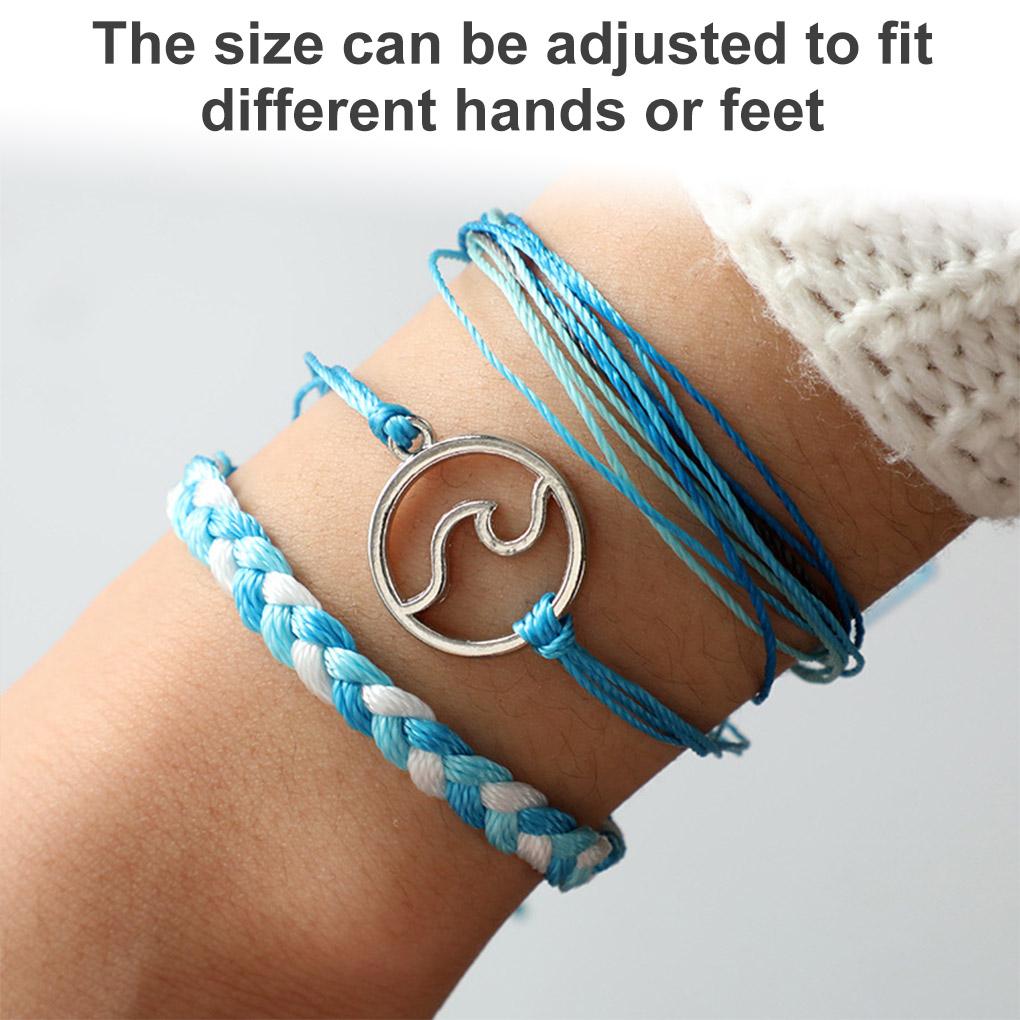 Hemp Rope Braided Bracelet Jewelry Multicolor Three-piece Set Unisex Gift