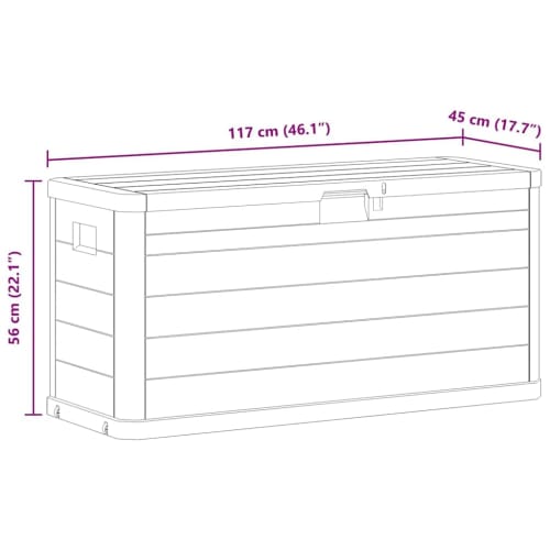 vidaXL Garden Storage Box, 280L, Light Gray