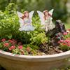 4 Pcs Fairy Garden Stake, Outdoor Resin Angel Figurine with Delicate Wings & Colorful Dress, Rust-Proof Metal Stake for Plant Pots,