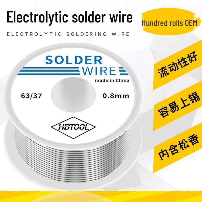 Wear-resistant Rosin Core 6337 Tin Solder Wire, Small Roll, 50g, 0.8mm & 1.0mm, Leaded