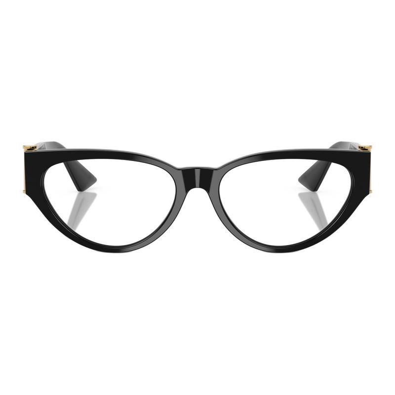 Versace Brand Logo Avatar Design Acetate Cat Eye Optical Glasses Women's Black 65990461 VE3366 GB1-Black 53