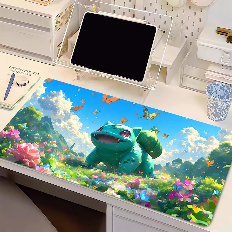 Natural Rubber Mouse Pad Pokemon Bulbasaur Anime Carpe XXL PC Game Computer Mausepad Varmilo Keyboard Gaming Extended Desk Mat