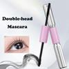 Double-In-One Mascara Silk Fiber Mascara Waterproof Mascara For Eyelash Extension Black Thick Lengthening Eyelashes Cosmetics