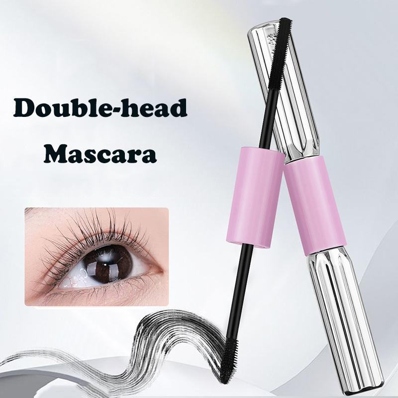 Double-In-One Mascara Silk Fiber Mascara Waterproof Mascara For Eyelash Extension Black Thick Lengthening Eyelashes Cosmetics