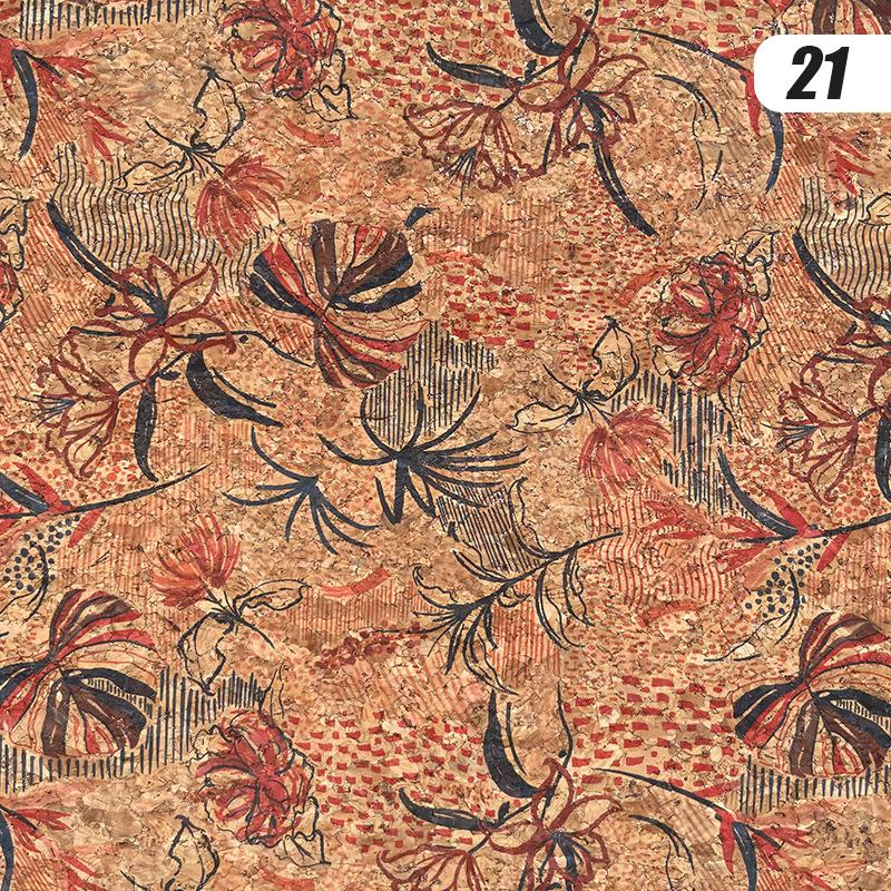 100x135cm Tkanina z nadrukiem korkowym Sztuczna skóra Wodoodporna Kolorowa Miękka Tkanina Korkowa Sofa Samochód Torba Dekor Mebli DIY Szycie Rzemiosło