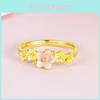 Unique Adjustable Copper Gold Plated Ring With Peach Blossom Motif For Womens Fashion
