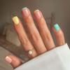 Blue & Yellow Color Block French Manicure Nail Stickers