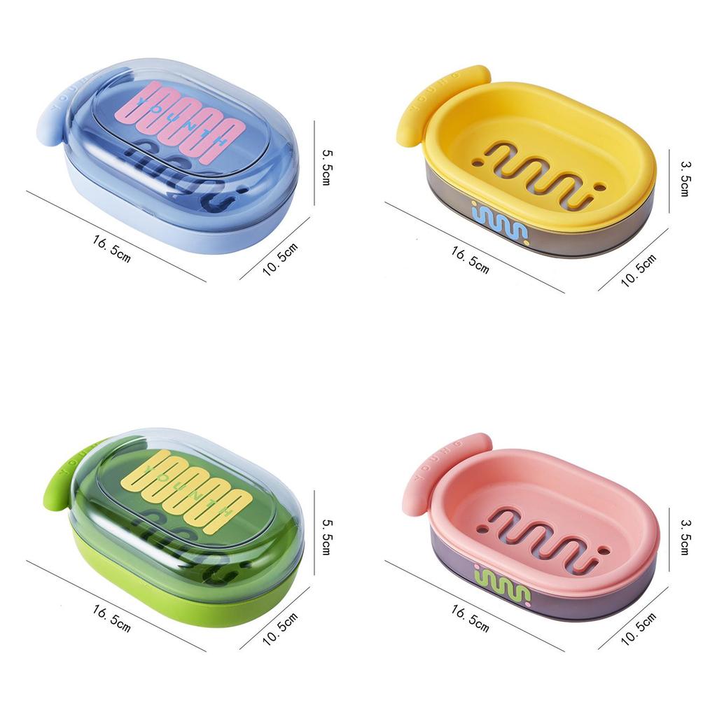 Dual Layer Soap Dispenser With Cover For Dorm Room Hygiene Storage