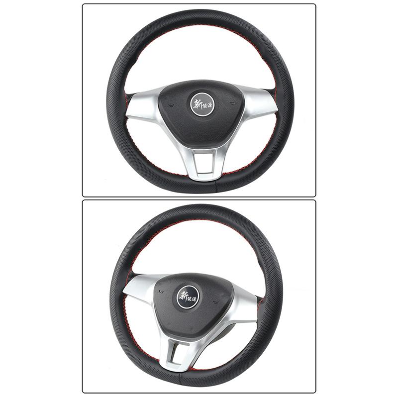 Ultra Fine Diy Hand Woven Genuine Leather Breathable Steering Wheel Cover With Needle And Thread Steering Wheel Protective Cover