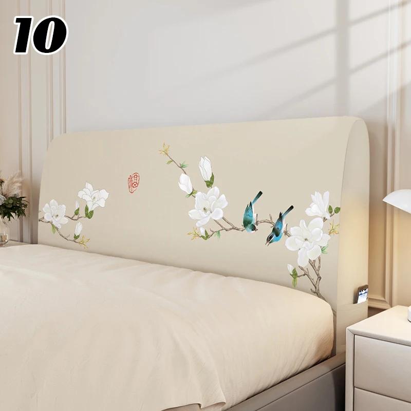 Chinese Style Elastic Bedhead Cover All-Inclusive Dust-proof Soft Headboard Protector Backrest Cover Universal Bed Head Covers