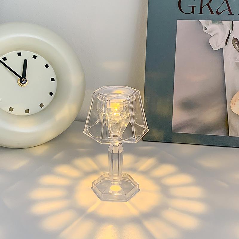 Elegant Crystal Bedside Table Lamp - Decorative Night Light & Birthday Gift