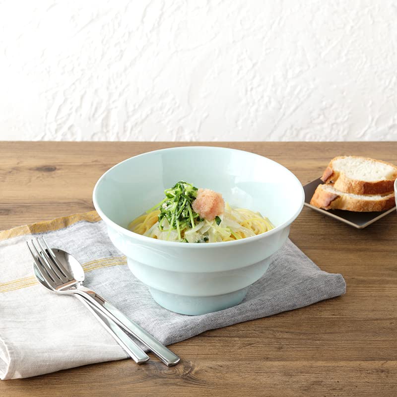 EAST stolní mísa Ramen, lehká, 19 cm, barevný okraj, Mino ware, navy, 712-028-02, made in Japan, stylová, vhodná do mikrovlnné trouby, vhodná do myčky