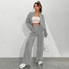 Women's 2 Piece Outfits Fall Casual Zip Up Tracksuit Long Sleeve Sweatshirt And Wide Leg Sweatpant Lounge Set