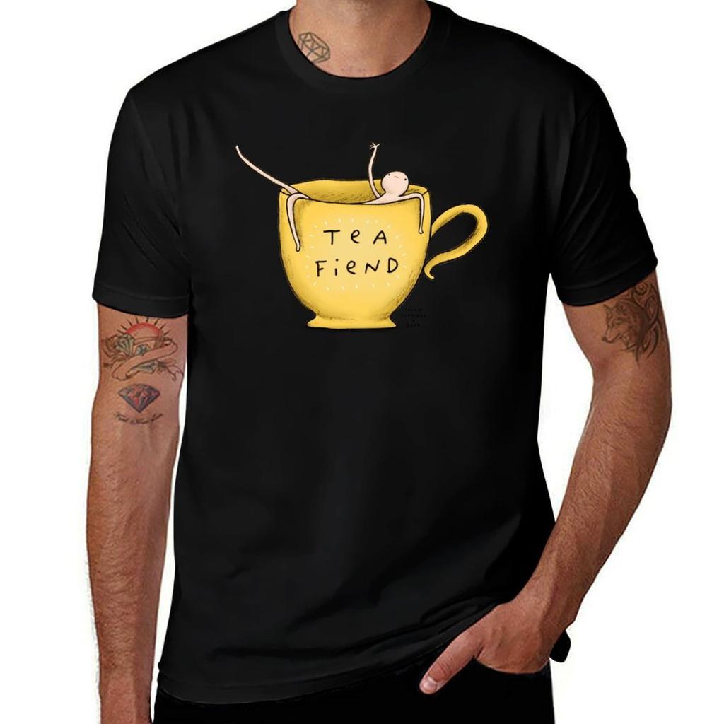 Honest Blob - Tea Fiend T-Shirt Casual Basic Short Sleeve T-Shirt