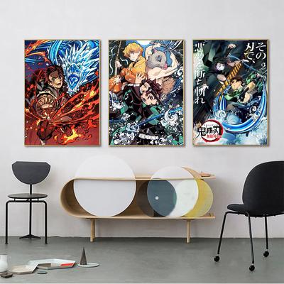 Japanese Anime Demon Slayer Poster Kamado Tanjirou Rengoku Kyoujurou Canvas Painting Room Wall Art Paints Picture For Home Decor