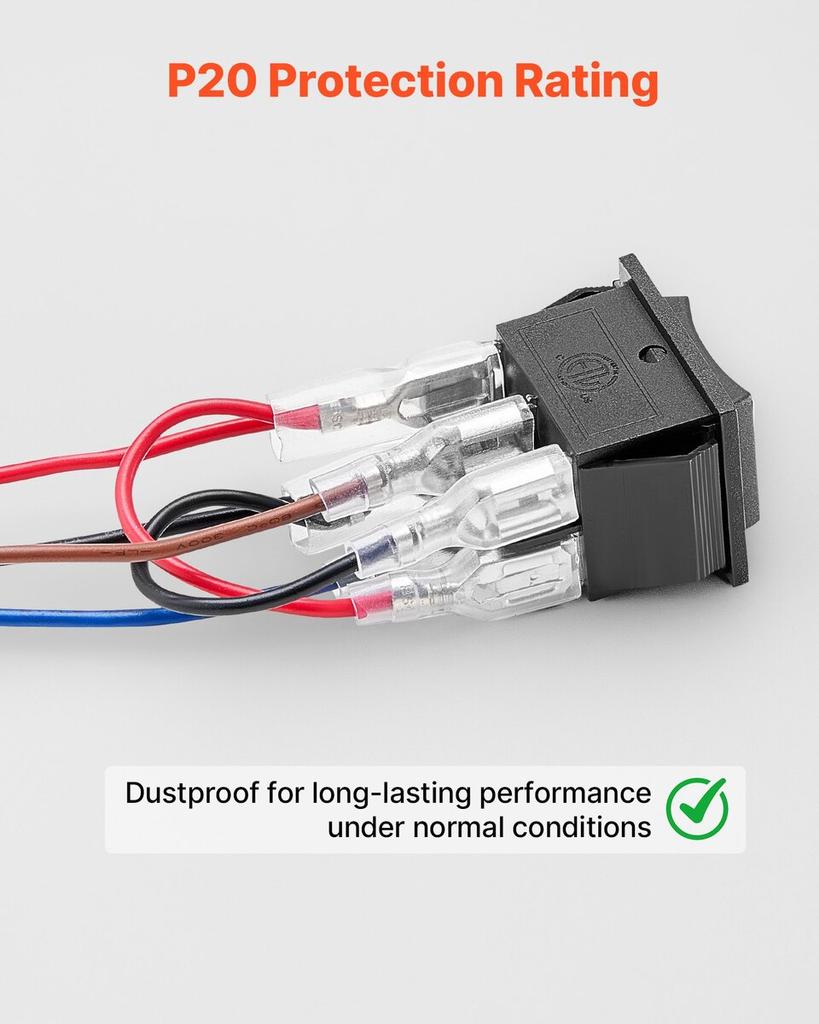 Rocker Switch, 6 Pin Momentary DPDT Rocker Switch, 3-Position (ON)-Off-(ON) Polarity Reversing Switch AC 250V/16A 125V/ 20A for Auto Car Boat