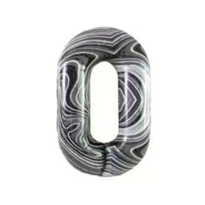 

40-дюймовый Имитация Красоты Большой Цифровой Шар Черно-Белый Агатовый Узор Алюминиевый Шар Украшение для Вечеринки в честь Дня Рождения Зебра Узор 40 inch black agate digital --0