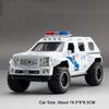 1:24 Off-road Vehicle Miniature Model Toys Alloy Diecast Police Cars Sound Light Doors Opened Pull Back Rubber Tires Kids Gifts