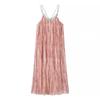 Wholesale women's clothing new European and American style fashion design ring decoration tie-dye suspender dress