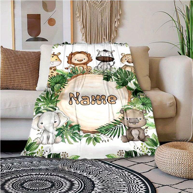 Wildlife Customize Your Name Blanket Warm Comfortable And Soft Blankets Are Suitable For Home Chairs Office Sofas Sofas Office Camping And Gifts For