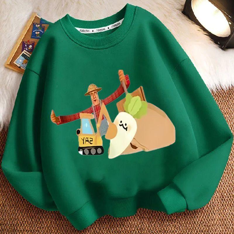 

Детская мода John s Farm Толстовки с длинным рукавом для осени и зимы, Повседневные толстовки с круглым вырезом для мальчиков и девочек 160