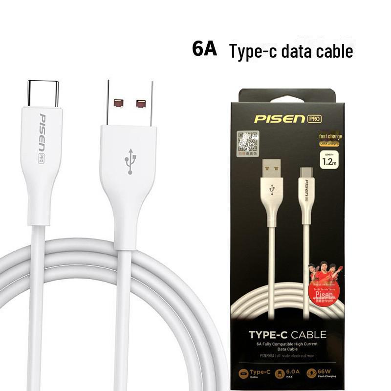 PISEN 6A Type-C Fast Charging Cable 66W for Huawei, Xiaomi, Vivo, Android Devices