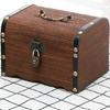 Decorative Locking Wooden Coin Saver Bucolic Treasure Box For Home Office Kids Bedroom Storage Accessories