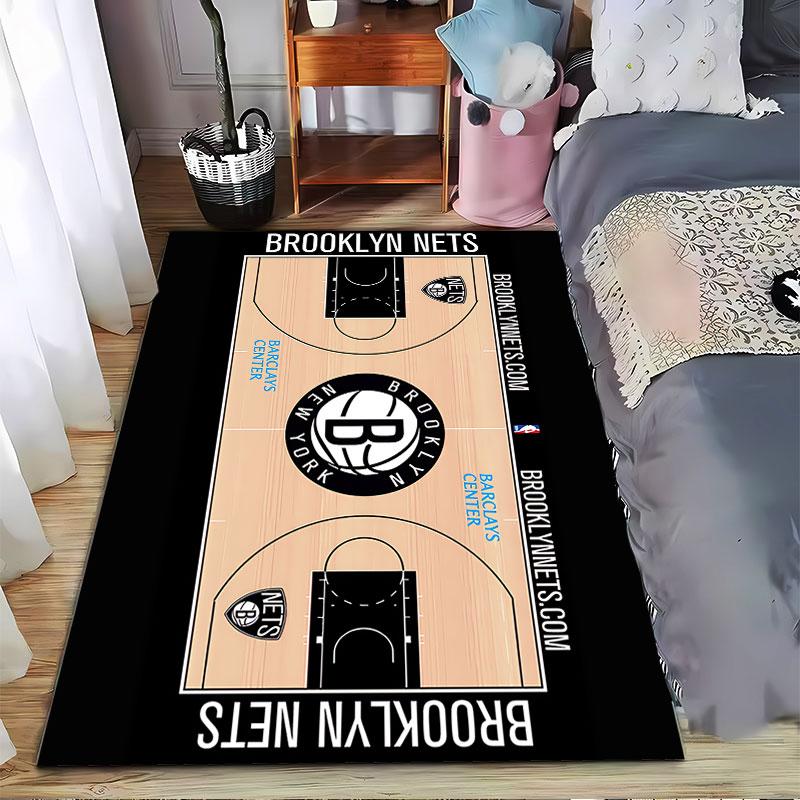 Basketball Court Brooklyn Nets suitable as a non-slip mat for the living room or bedroom sofa