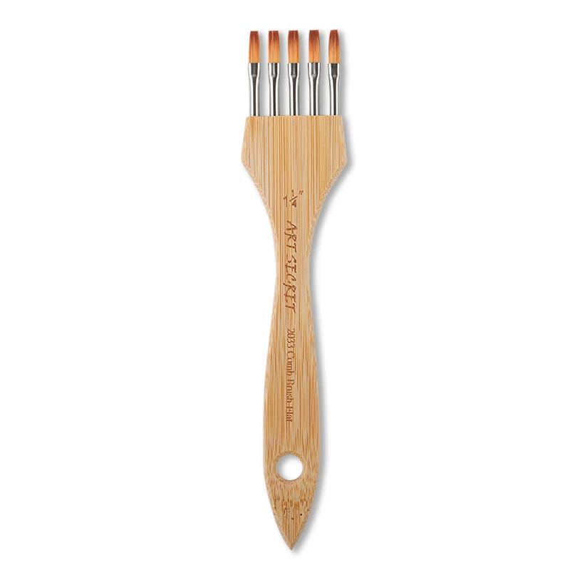 New Wooden Handle Multi Tooth Brush Set, Flat Head, Round Head Artistic Watercolor Acrylic Brush, Multifunctional Painting Brush