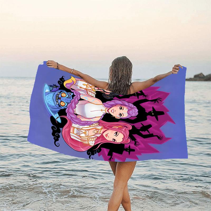 1pc KPop Demon Hunters5 Beach Towel, Beach and Seaside Swimming Pool Equipment, Fashion Pattern, Rectangular, Travel Essentials