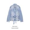 Kaslead New Women Clothes Western Style Fashion Simple Denim Belt Jacket 5252273