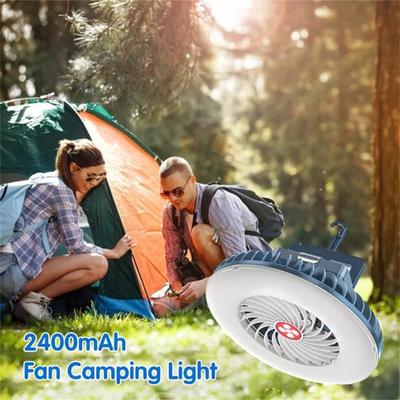 Dış Mekan Taşınabilir Kamp Fanı Led Fenerli 3 Hızlı Sessiz USB Şarj Edilebilir Mini Fan Asma Aparatlı